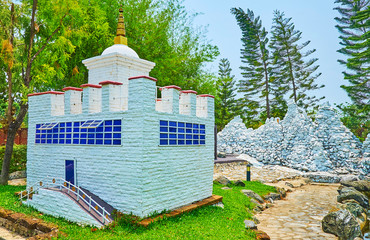 Sticker - Replica of Nepalese building in Rajapruek park, Chiang Mai, Thailand