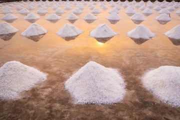 Sea salt fields local farm. salt-pond, salt-farm