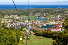 Aereal View Of Blue Mountain Resort And Village From The Open Air Gondola During The Autumn In Collingwood, Ontario