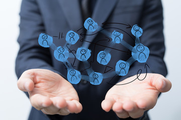 team work connection digital concept .