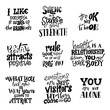 © astarte7893 - Vector lettering. Set of Meditatin motivation quotes. Hand drawn calligraphic design
