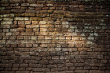 Fototapeta Desenie - Old brick wall background in old temples in Thailand