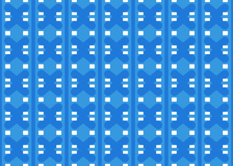 Seamless geometric pattern design illustration. Background texture. In blue, white colors.