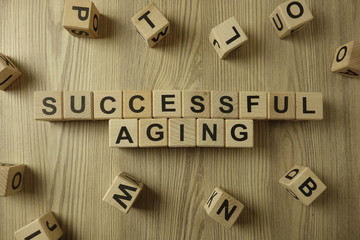 Text successful aging from wooden blocks