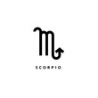 Zodiac scorpio line sign. Astrology icon isolated on white background, outline symbol astrological horoscope. Vector illustration of scorpio zodiac design editable stroke