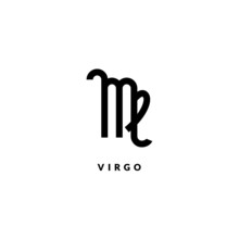Zodiac Virgo Line Sign. Astrology Icon Isolated On White Background, Outline Symbol Astrological Horoscope. Vector Illustration Of Virgo Zodiac Design Editable Stroke