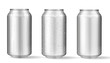 © writerfantast - Realistic aluminum cans with water drops. Vector