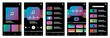© kasheev - Set of UI, UX, GUI screens Music app flat design template for mobile apps, responsive website wireframes. Web design UI kit. Music Dashboard.