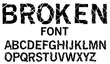 © kasheev - Cracked alphabet vector, broken font uppercase letters, typography isolated on white background. Vector illustration.