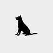 dog sitting icon vector illustration and symbol for website and graphic design