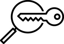 keyword icon, vector line illustration