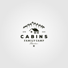 Vintage Cabins Logo Vector Illustration Design