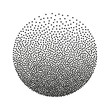 © Artulina - Stipple halftone gradient circle. Vector monochrome texture. Hand drawn dotted grayscale effect