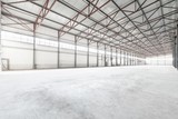 Fototapeta  - Interior of empty warehouse or garage in white colors