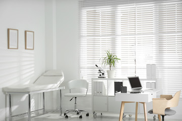 Doctor's office interior with modern workplace in clinic