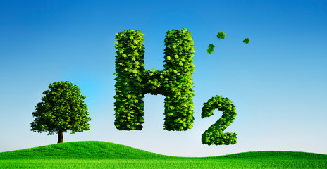 Wall Mural - hydrogen green energy symbol - ecological concept