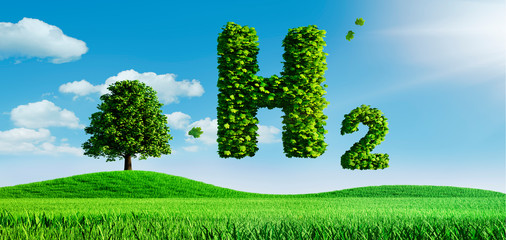 Wall Mural - hydrogen green energy symbol - ecological concept