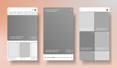 Wall Mural - igtv style concept. video player inspired by instagram. vertical stories screen. soceal media interf