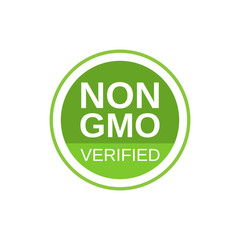 Leinwandbilder - Non GMO verified label. GMO free icon. No GMO design element for tags, product packag, food symbol, emblems, stickers. Healthy food concept. Vector illustration