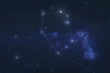 Wall Mural - charioteer constellation stars in outer space. auriga constellation lines. elements of this image we