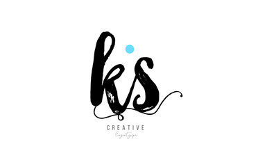 ks k s vintage letter alphabet combination logo icon handwritten design for company business. Suitable for a logotype