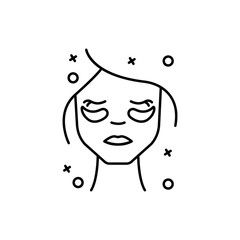 face woman, eye patch icon. simple line, outline vector elements of cosmetology and beauty icons for