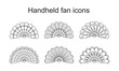 Handheld fan Icon template black color editable. Handheld fan Icon symbol Flat vector illustration for graphic and web design.