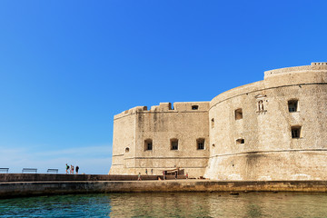 Wall Mural - St John Fortress and Old port in Adriatic Sea Dubrovnik