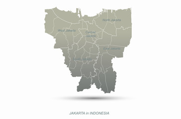 Wall Mural - graphic vector of indonesia map. south asia country map. jakarta map.