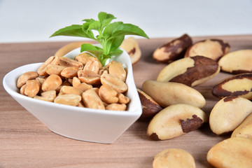 delicious and nutritious Brazilian chestnut, peeled Brazil nut isolated on white background