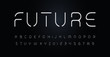 © artyway - Future stencil alphabet. Thin segment line font, minimal type for modern futuristic logo, elegant monogram, digital device, posters and hud web graphic. Minimal style letters, vector typography design