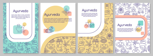 Wall Mural - ayurveda brochure template. ayurvedic medicine flyer, booklet, leaflet print, cover design with line