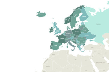 Wall Mural - countries design vector of europe map. world map. eu map infographic background.