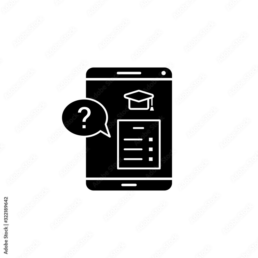 Smartphone test question mark icon. Simple online study icons for ui ...