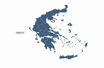 greece map. high quality greece vector map of world. europe countries map.