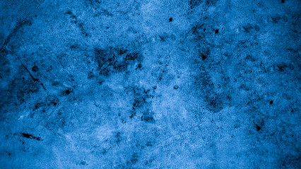 Old wall pattern texture cement blue dark abstract  blue color design are light with black gradient background.