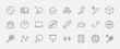 © Set Line Vector Icon - Set of Sports balls, hobbies, entertainment vector line icons. It contains symbols of football, basketball, bowling, tennis and much more. Editable Stroke. 32x32 pixels.