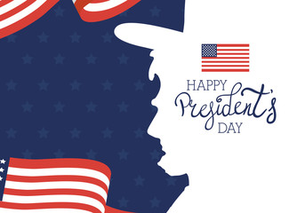 Poster - happy presidents day with lettering and usa flag