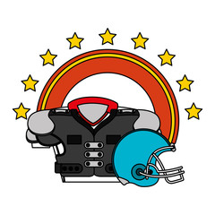 Sticker - american football sport helmet with front shirt