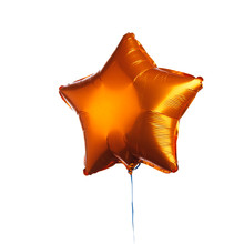Orange Star Balloon, Isolated On White