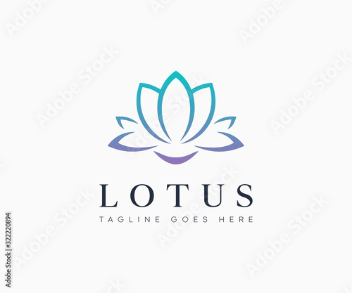 Lotus Flower Logo Icon Vector Illustration Template Tableau sur Toile