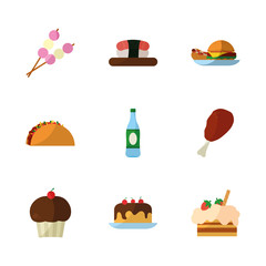 Poster - Isolated food flat style icon set vector design