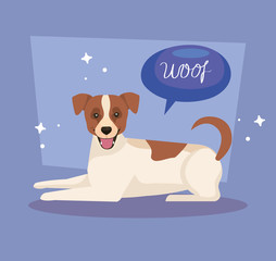 Poster - cute spotted dog with speech bubble