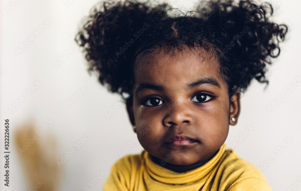 Portrait of happy smiling little child african american girl Stock ...