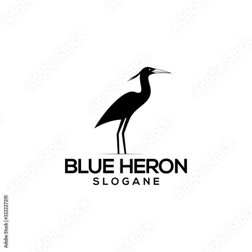 Fotografía blue heron logo concept vector