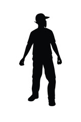 Wall Mural - Protesting man with weapon silhouette vector