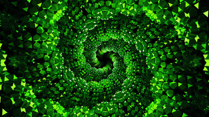 Wall Mural - Abstract fractal vortex background trippy and beautiful green