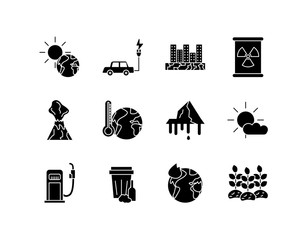 Wall Mural - bundle of environment set flat style icons