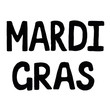 © Elena - Hand drawn MARDI GRAS lettering made in black color. Hand made calligraphy.