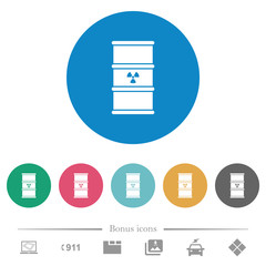 Poster - Radioactive waste flat round icons